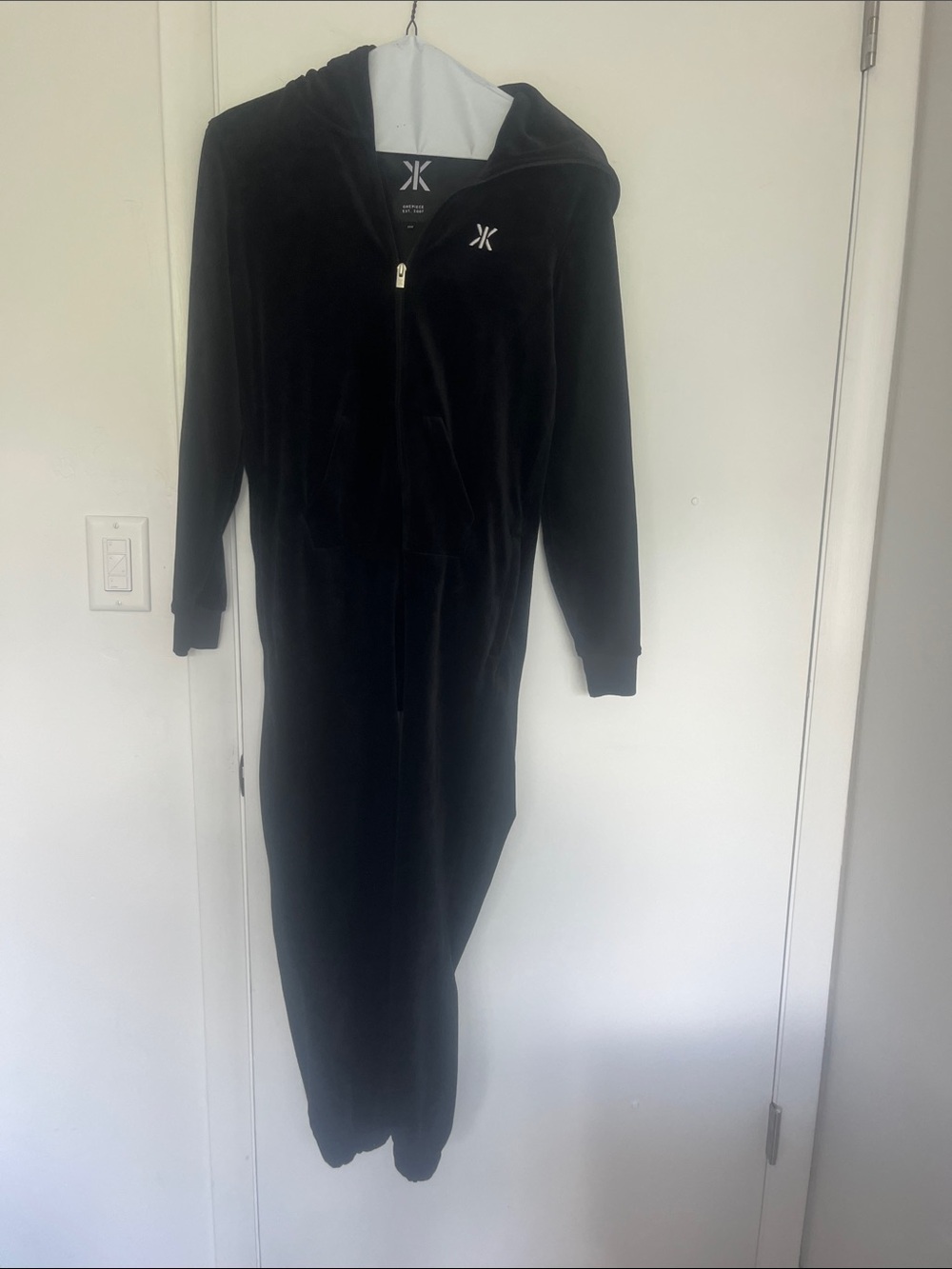 Onepiece Black Hooded Women’s One-Piece Pajama Jumpsuit